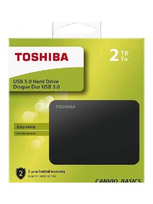 TOSHIBA EXTERNAL HARD DRIVE 2TB (BLACK). new