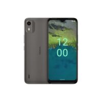 Image showcasing the Nokia C12 smartphone in Charcoal color with a large 6.3-inch display, 2GB RAM, and 64GB internal storage. Powered by Android 12, it also features an 8MP rear camera and supports dual SIM functionality.