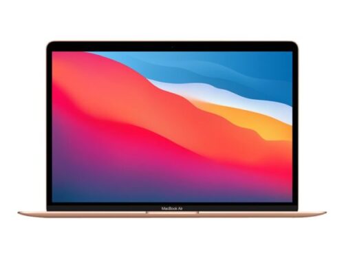 High-performance and stylish 13-inch MacBook Air M1 with 8-core processor and 256GB storage in elegant Gold finish