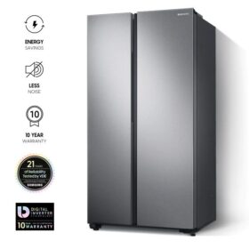 The SEO friendly alt text for the image titled "680L . Gentle silver ,Space max . All-around cooling , Digit" could be something like: "680L Gentle Silver Space Max Refrigerator with All-Around Cooling and Digital Controls - Convenient and efficient cooling solution for your kitchen.