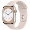 Apple Watch Series 8 GPS 41mm Starlight Aluminium Case with Starlight Sport Band - Regular: A sleek and stylish smartwatch in Starlight color, featuring a 41mm aluminum case and a comfortable Starlight Sport Band.