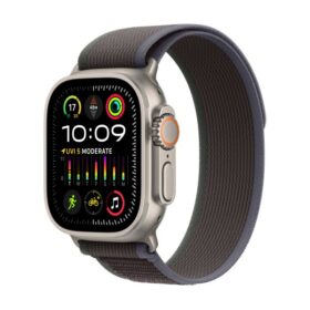 Apple Watch Ultra 2 LTE 49mm Titanium Blue Black Trail Loop Product Image - Front View