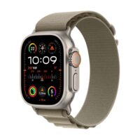 Apple Watch Ultra 2 LTE 49mm Titanium with Olive Alpine Loop - Front View