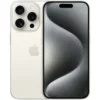 High-resolution image of the sleek and stylish white titanium iPhone 15 Pro with 128GB storage capacity.