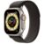 Apple Watch Ultra GPS + Cellular, 49mm Titanium Case with Black/Gray Trail Loop -M/L: A sleek and durable Apple Watch with GPS and cellular capabilities in a 49mm titanium case. The watch features a stylish Black/Gray Trail Loop band in size M/L.