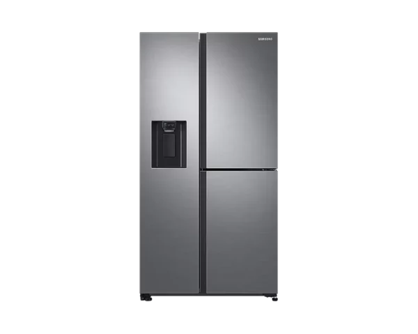 Samsung Side by Side Fridge, 602L - Silver: Innovative and stylish silver side by side fridge by Samsung, perfect for any kitchen decor.