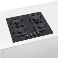 SEO friendly alt text for Series 6 Gas hob 60 cm Tempered glass, Black image: Modern and sleek Series 6 Gas hob featuring a black tempered glass surface, perfect for contemporary kitchens.