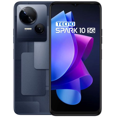 Alt text: A high-resolution image showcasing the sleek and stylish Tecno Spark 10 5G smartphone in all its glory, highlighting its cutting-edge 5G connectivity and advanced features.